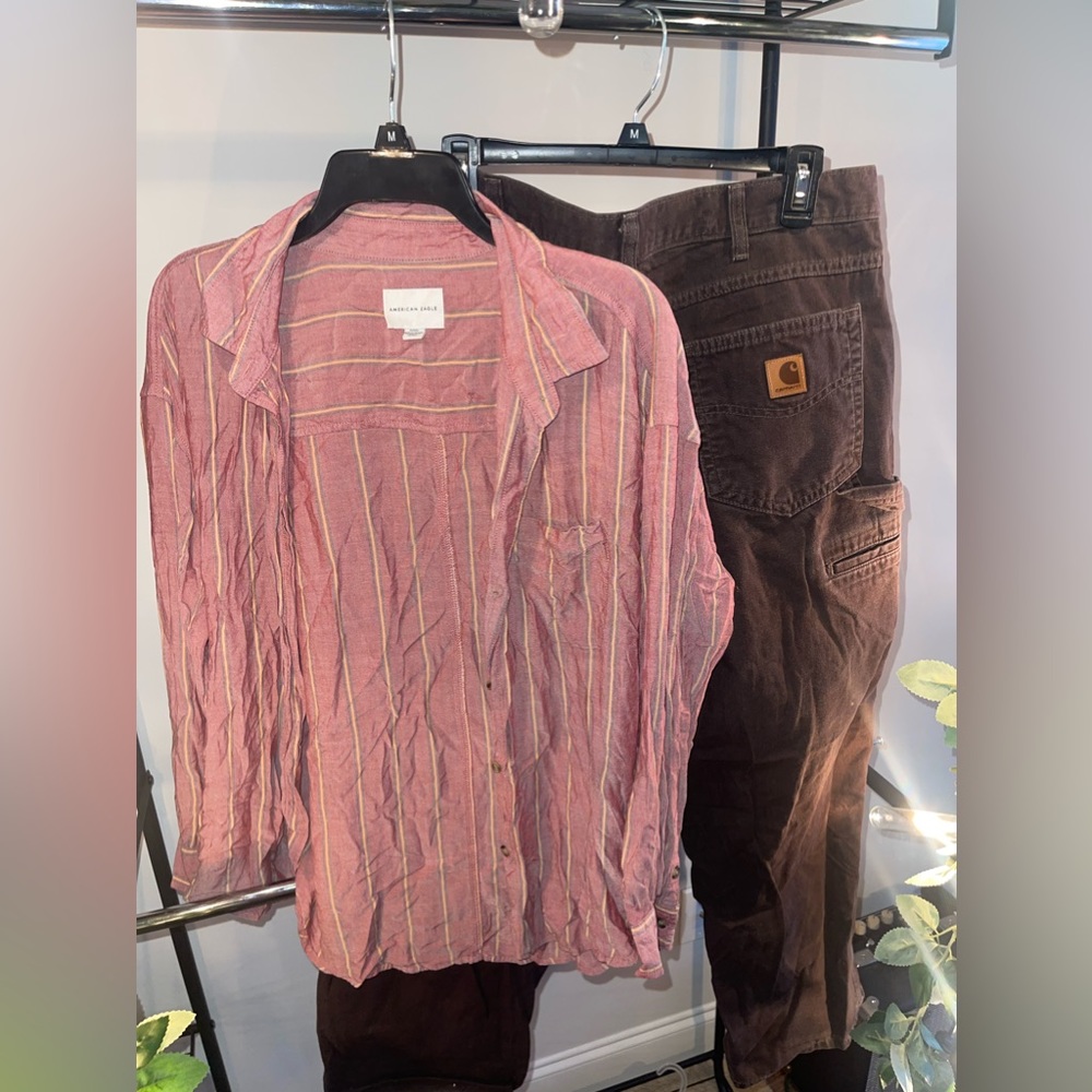 Carhartt jeans and button up